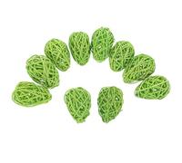 SOLUSTRE 10pcs Colourful Rattan Easter Egg Decorations 6.5cm Egg-shaped Balls for Theme Party and Shop Bar Decoration Easter for Home and Other Occasions