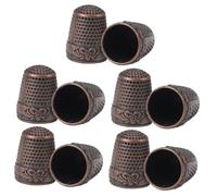 SOLUSTRE 10Pcs Copper Sewing Thimble Finger Protectors Thick Finger Guards for DIY Crafts Hand Sewing Protection Tool for Beginners and Dressmakers