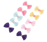 SOLUSTRE 10pcs Decorative Dog Hair Clips Bowknot Pet Hairpins Polyester Material Chic Style for Puppies and Pets to Keep Hair in Shape during Daily Life and Big Events