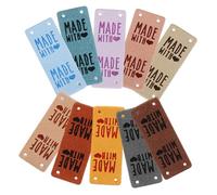 SOLUSTRE 10pcs DIY Accessories for Clothing Pu Leather Clothes Label Tags for Crochet Not Easy to Deform Elegant Fashionable Simple Style Suitable for Sewing and Customizing Clothes