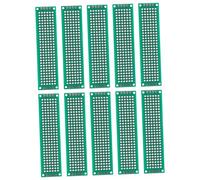 SOLUSTRE 10pcs Double Sided Solderable Circuit Boards PCB for Electronic Projects, 2x8cm Green Fiberglass Resin Boards, Wear Resistant for Soldering Experiments and Maintenance