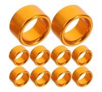 SOLUSTRE 10pcs Dove Training Rings Bird Health Identification Rings Versatile Reusable Aluminium Golden Lightweight Pigeon Foot Bands for Trainers and Pigeon Owners