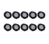 SOLUSTRE 10Pcs Elastic Lace Dancer Hairnet Bun Cover with Invisible Floral Edge, Small 9Cm Black Hair Snood for Women Ballet Dance and Updo Hairstyles