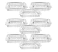 SOLUSTRE 10pcs Extra Thick Tinfoil Roasting Pans for Oven Baking with 2350ml Capacity, Sturdy Food Containers Suitable for Fish and Crayfish at Events and Large Meals