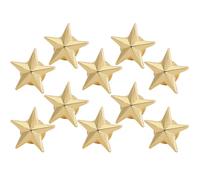 SOLUSTRE 10pcs Golden Copper Star Shape Badges Metal Lapel Pins Five-pointed Soldier Star Breastpins Decorative Brooches for Independence Day Remembrance Events