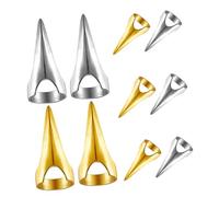 SOLUSTRE 10pcs Hair Parting Rings Braiding Tool with Gold Silver Nail Covers Punk Finger Accessories for Home Haircuts Salon Styling and Cosplay Hair Sectioning