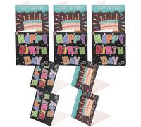 SOLUSTRE 10pcs Happy Birthday Greeting Cards Set Paper Cards for Birthday Expressing Blessings Writing Simple Chic Design Suitable