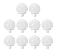 SOLUSTRE 10pcs LED Bulb Lamp Covers Half Sphere Plastic Makeup Mirror Light Shell White Soft Illumination Resists Breaking for Dressing Area Vanity Light Fixture