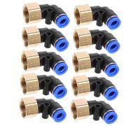 SOLUSTRE 10pcs Male Elbow Pneumatic Tube Connectors High Pressure Push to Connect Fittings for Pe Pu Tubing Joint Adapter