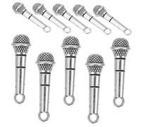 SOLUSTRE 10Pcs Miniature Microphone for Doll Houses Microphone Ornaments for DIY Miniature Displays for Adding Character to Tiny House Decor