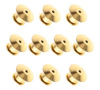 SOLUSTRE 10pcs Pin Locking Backs Pin Locks for Badge Tie Tack Enthusiasts Collectors Golden Metal with Firm Hold Versatile Use Unique Design Stylish for Meetings Office