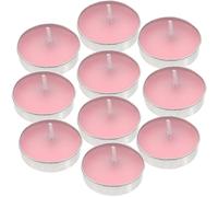 SOLUSTRE 10pcs Pink Unscented Floating Candles for Decoration and Christmas Party, Long Burning Round Paraffin Wax Candles Providing Ambient Light for Wedding and Event