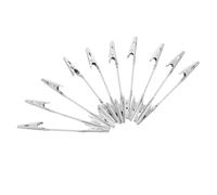 SOLUSTRE 10pcs Silver Double-Ended Alligator Clips with Strong Gripping Power, Portable Iron Wire Holders for Picture Displays and Documents, for Creative Hobbies and Workspace Organisers