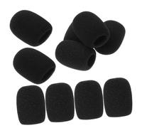 SOLUSTRE 10pcs Soft Headset Microphone Sponge Covers 40x30x15mm Protective Windscreens for Conference Mic Replacement, Suitable for Aviation and Lapel Headsets in Professional Meeting Use