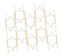 SOLUSTRE 10pcs Stainless Steel Wall Plate Hangers Spring Dish Holders Brackets for Wire Shelving Invisible Disc Display Hooks for Home Kitchen Decoration