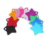 SOLUSTRE 10pcs Star Shape Pet Id Tags for Cats and Dogs, Multi-Functional Anti-Lost Alumina Dog Pendant Tags, Delicate Assorted Colour Pet Collar Decoration Accessories Random Color