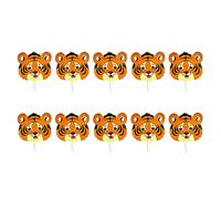 SOLUSTRE 10Pcs Tiger Head Foil Balloons for Birthday and Year Parties Creative Animal Pattern Decorations for Indoor and Outdoor Celebrations Jungle Themed Party Supplies