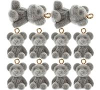 SOLUSTRE 10pcs Tiny Bear Charms for Jewelry Making Lightweight Cartoon Pendant DIY Earrings Bracelets Necklaces Accessories Craft Supplies