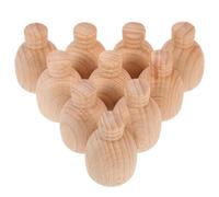 SOLUSTRE 10pcs Unfinished Wood Doll DIY Puppets Elegant Hand-painted Crafts Khaki Color Desktop Ornament for Home Decoration and Collecting