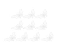 SOLUSTRE 10Pcs White Organza Lace Butterfly Applique Sewing Patches for Clothing DIY Bridal Sash Headbands Home Textile Decoration Craft Embroidered Motifs