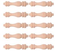 SOLUSTRE 10pcs Wooden Spindle Decorative Spindle Artistic Wood Room Divider Khaki Colour Unique Design for Interior Space Home Decor