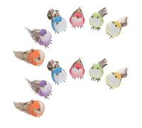 SOLUSTRE 12 Pcs Artificial Birds Clips for Decoration, Extremely Realistic Feather Bird Ornaments Made of Foam, for Christmas Trees and Garden Tree, Gift for Home