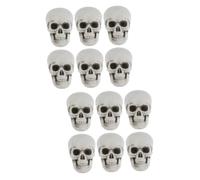 SOLUSTRE 12 pcs Halloween Skull Ornaments Scary Artificial Skull Decorations Party Props for Haunted House Cosplay Masquerade Desktop Display