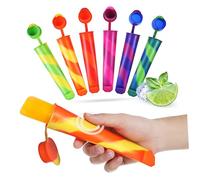 SOLUSTRE 12 Pcs Silicone Ice Cream Mold Reusable Popsicle Molds with Multiple Compartments for Yogurt Ice Pops Chocolates Food Grade Safe Material and Easy to Use for Home Dessert Making