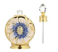 SOLUSTRE 12ml Blue Glass Perfume Bottle Container Holder for Essential Oils and Perfume, Creative Chic Decorative Design, Not Easy to Break, Easy to Use, for Travel and Daily Use