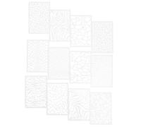 SOLUSTRE 12pcs DIY Leopard Prints Painting Stencils Hollow-Out Plastic Templates for Clothing Fabric Crafts with Long Serving Life Reusable Tools for Female Friends and DIY Projects