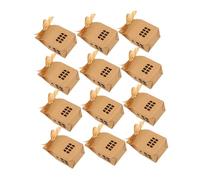 SOLUSTRE 12pcs Hollow House Paper Candy Boxes Kraft Paper Gift Containers with Ribbon for Wedding Party Shower Favors and Holiday Treat Packaging