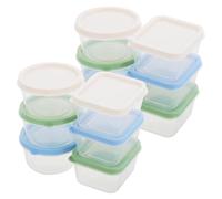SOLUSTRE 12pcs Mini Ice Cube Mould and Food Storage Containers Set with Square Round Shapes, Made of Sturdy Pp Material, for Office and Outdoor Activities, Convenient for Cheese, Sushi,