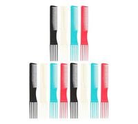 SOLUSTRE 12pcs Plastic Hair Styling Combs for Everyday Use, Hairdressing Tool with Two-sided Pick Comb Design, for Creating Many Kinds of Hairstyles and Makeup Random Color