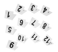 SOLUSTRE 12pcs Shaped Acrylic Number Markers Double-sided Table Signs for Detective and Crime Party Games Quick Arrangement Number Cards for Game Night and Event Decoration
