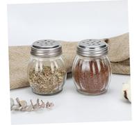 SOLUSTRE 12pcs Transparent Glass Salt Shakers and Spice Jars with Lids for Kitchen Seasoning Storage Compact Household Containers for Salt Pepper and Spices