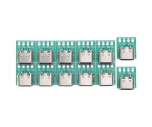 SOLUSTRE 12pcs USB 3.1 Type C Plug Female Connector Board with Pcb and Zinc Alloy Material, Enhanced Stability and DIY Design, Suitable for Data Cable Transmission and USB C Converter