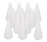 SOLUSTRE 12pcs White Polystyrene Foam Christmas Tree Cones Cone Shaped Bases for Yarn Wrapping Floral Craft Projects DIY Winter Decorations