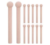 SOLUSTRE 12pcs Wooden Pegboard Pegs Round Sphere Hooks for Peg Board, Easy Installation, Versatile Hanging Solutions for Studies and DIY Projects, Khaki Wood Accessories for Workshop