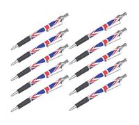 SOLUSTRE 15 Pcs Uk Flag Ballpoint Pens with Push Button Retractable Design, Plastic and Metal Material, Patriotic British Themed Office and Home Writing Supplies for Professionals