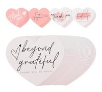 SOLUSTRE 150pcs Heart Shaped Decorative Thank You Cards in Assorted Colors Elegant Coated Paper Wedding Thank Cards with Chic Design and Keep for Long Time for Bridal Shower and Wedding