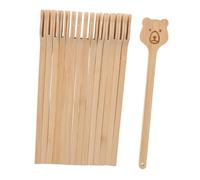 SOLUSTRE 15pcs Bamboo Fan Handles Bear Shape Lightweight Handheld Sticks for DIY Crafting Summer Cooling Chinese Style Fan Making Accessories for Weddings Festivals and Cultural Events