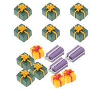 SOLUSTRE 15pcs Christmas DIY Resin Ornaments Accessories Set with Mini Boxes, Mixed Style Mobile Decoration Crafting Materials for Holiday Tree and Home Décor Assorted style