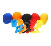 SOLUSTRE 15pcs Microphone Protection Rings Kit Sponge Bottom Sleeves Windscreens Mixed Color Bump Protection for Stage Microphones Conference Room Use Random Color