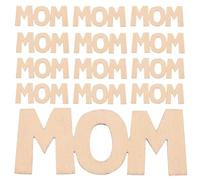 SOLUSTRE 15pcs Wooden Mom Cutouts Unfinished Words Creative Artistic Delicate Letter Pieces for DIY Craft Mother's Day Decoration