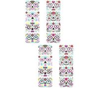 SOLUSTRE 16 Sheets Glow the Dark Face Tattoos Temporary Transfer Stickers with Chic Patterns on Paper, Festival Style for Masquerade and Day the Dead Events
