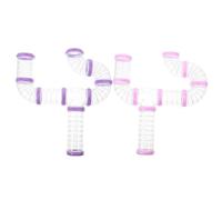 SOLUSTRE 16pcs DIY Hamster Tunnel Tube Set with Plastic Pipes, Pink and Purple Connection Tracks for Small Animal Cage Accessories and Adventure Play