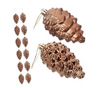 SOLUSTRE 16pcs Pine Cone Pendant Ornaments Lightweight Plastic Hanging Decorations for Holiday Tree Winter Party Home Office Commercial Use Easy to Hang Vibrant Festive Colors
