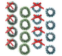 SOLUSTRE 16pcs Pine Wreath Set Christmas Hanging Wreaths Synthetic Material Lightweight Design Easy Installation for Home Decoration and Wedding Use