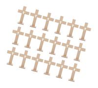 SOLUSTRE 18pcs Unfinished Wooden Crosses for Crafts Rustic Small Tabletop Ornament with Classic Design Lightweight and Portable Religious Decor for Easter Baptism Church