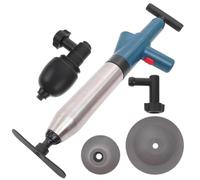 SOLUSTRE 1set High Pressure Toilet Plunger Bathroom Drain Clog Remover with Stainless Steel Shell and Pressure Indicator for Toilets Sinks and Floor Drains Green